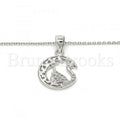 Sterling Silver 05.336.0016 Fancy Pendant, Swan Design, with White Micro Pave, Polished Finish, Rhodium Tone