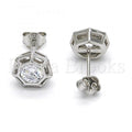 Sterling Silver 02.285.0060 Stud Earring, with White Cubic Zirconia, Polished Finish,
