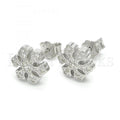 Sterling Silver 02.336.0014 Stud Earring, with White Micro Pave, Polished Finish, Rhodium Tone