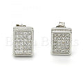 Sterling Silver 02.175.0099 Stud Earring, with White Micro Pave, Polished Finish, Rhodium Tone