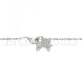 Sterling Silver 04.336.0177.16 Fancy Necklace, Elephant Design, with White Crystal, Polished Finish, Rhodium Tone
