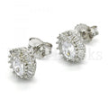 Sterling Silver 02.186.0062 Stud Earring, with White Cubic Zirconia, Polished Finish,
