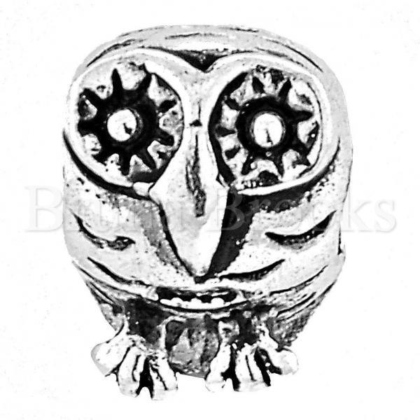 Bruna Brooks Sterling Silver 05.184.0005 Love Link Pendant, Owl Design, Rhodium Tone
