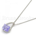 Rhodium Plated Fancy Necklace, with Swarovski Crystals, Rhodium Tone