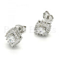 Sterling Silver 02.285.0077 Stud Earring, with White Cubic Zirconia, Polished Finish,