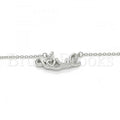 Sterling Silver Fancy Necklace, Love Design, with Crystal, Rhodium Tone