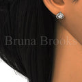 Sterling Silver 02.285.0059 Stud Earring, Crown Design, with White Cubic Zirconia, Polished Finish,