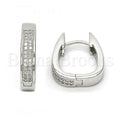 Bruna Brooks Sterling Silver 02.174.0052.15 Huggie Hoop, with White Micro Pave, Polished Finish, Rhodium Tone