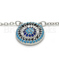 Sterling Silver 04.336.0068.16 Fancy Necklace, with Multicolor Micro Pave, Polished Finish, Rhodium Tone