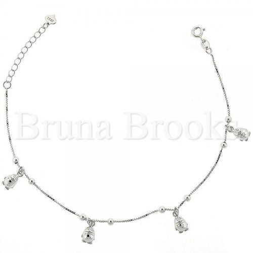 Bruna Brooks Sterling Silver 03.183.0095 Fancy Bracelet, Rhodium Tone
