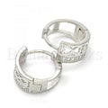 Sterling Silver 02.332.0002.12 Huggie Hoop, Infinite Design, with White Micro Pave, Polished Finish, Rhodium Tone