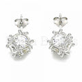Sterling Silver 02.367.0022 Stud Earring, with White Cubic Zirconia, Polished Finish, Rhodium Tone