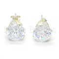 Sterling Silver 02.63.2610 Stud Earring, with White Cubic Zirconia, Polished Finish,