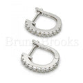 Sterling Silver 02.291.0007.15 Huggie Hoop, with White Crystal, Polished Finish, Rhodium Tone