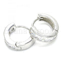 Sterling Silver 02.332.0057.15 Huggie Hoop, with White Cubic Zirconia, Polished Finish, Rhodium Tone