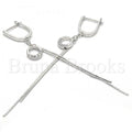 Sterling Silver 02.186.0088 Long Earring, with White Cubic Zirconia, Polished Finish, Rhodium Tone