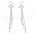 Bruna Brooks Sterling Silver 02.285.0100 Long Earring, Heart Design, Polished Finish, Rhodium Tone