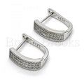 Sterling Silver 02.175.0046.15 Huggie Hoop, with White Micro Pave, Polished Finish, Rhodium Tone