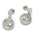 Sterling Silver 02.175.0131 Dangle Earring, with White Cubic Zirconia and White Crystal, Polished Finish, Rhodium Tone