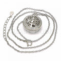 Sterling Silver 04.336.0137.16 Fancy Necklace, Tree Design, with White Cubic Zirconia, Polished Finish, Rhodium Tone