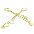 Sterling Silver Long Earring, Golden Tone