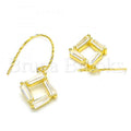 Sterling Silver 02.366.0007.1 Dangle Earring, with White Cubic Zirconia, Polished Finish, Golden Tone