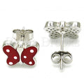 Sterling Silver Stud Earring, Butterfly Design, Rhodium Tone