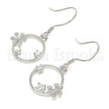 Sterling Silver 02.366.0013 Dangle Earring, with White Cubic Zirconia, Polished Finish, Rhodium Tone