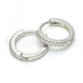 Sterling Silver 02.175.0185.15 Huggie Hoop, with White Crystal, Polished Finish, Rhodium Tone