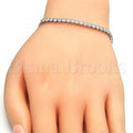 Sterling Silver 03.336.0028.07 Fancy Bracelet, with White Crystal, Polished Finish, Rhodium Tone