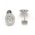 Sterling Silver 02.186.0107 Stud Earring, with White Crystal, Polished Finish, Rhodium Tone