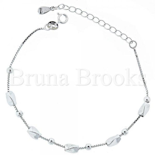 Bruna Brooks Sterling Silver 03.183.0043.06 Fancy Bracelet, Rhodium Tone