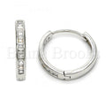 Bruna Brooks Sterling Silver 02.174.0068.20 Huggie Hoop, with White Cubic Zirconia, Polished Finish, Rhodium Tone