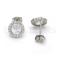 Sterling Silver 02.285.0069 Stud Earring, with White Cubic Zirconia, Polished Finish,