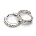 Sterling Silver 02.175.0070.15 Huggie Hoop, with White Crystal, Polished Finish, Rhodium Tone